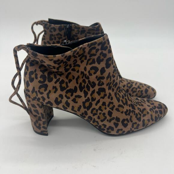 Stuart Weitzman Lofty Cheetah Print Ankle Boots Brown Black Womens Size 5 - Picture 9 of 14